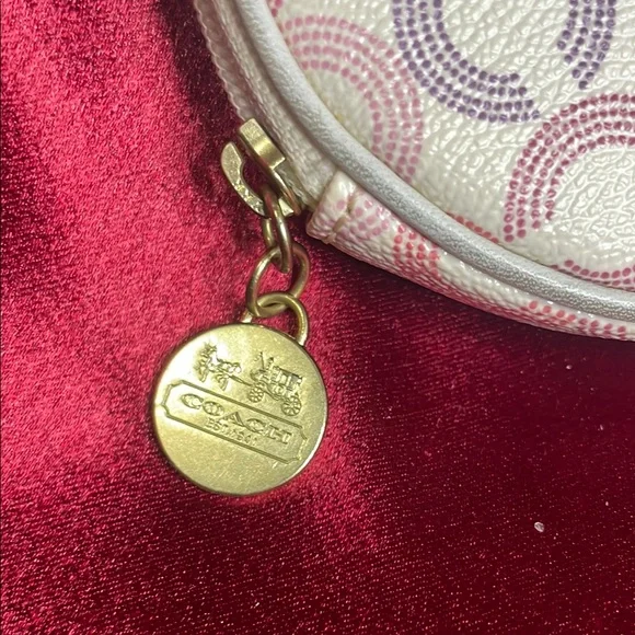 Coach Multicolor Circle Pattern Key & Card Holder x